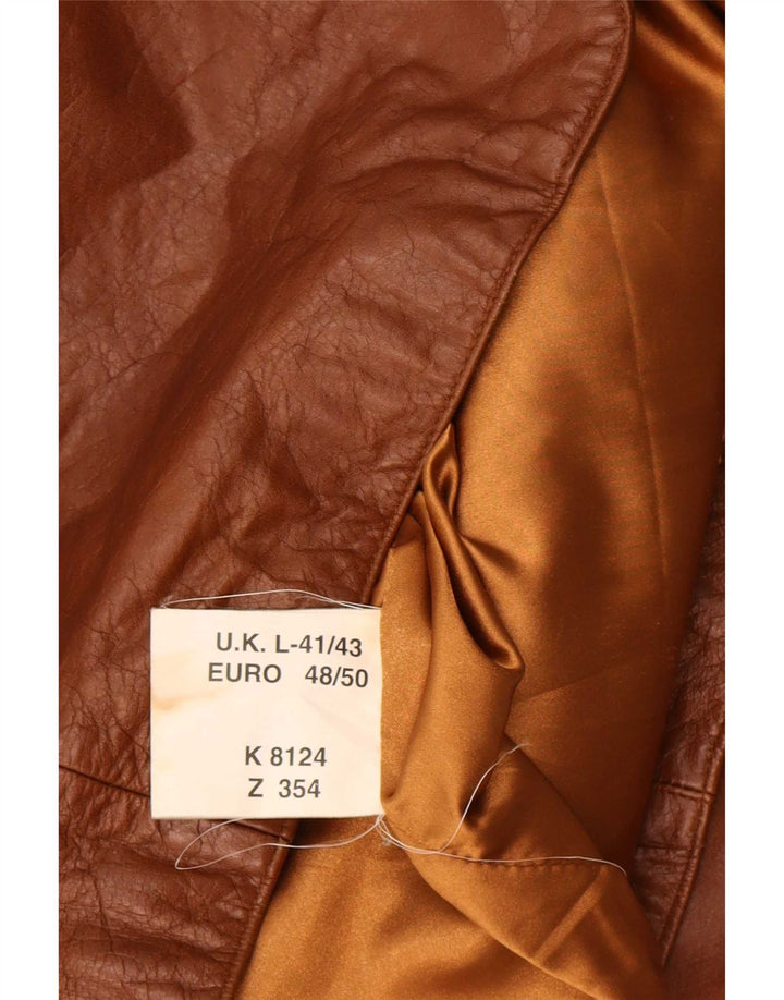 Union River Herren-Lederblazer mit 3 Knöpfen, EU 48/50, Mittelbraun