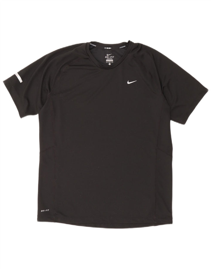 Nike Herren Dri Fit T-Shirt Top Large Schwarz Polyester