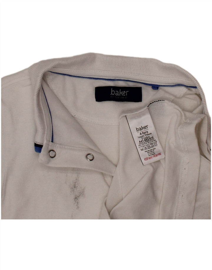 TED BAKER Poloshirt für Jungen, 4–5 Jahre, weiße Baumwolle