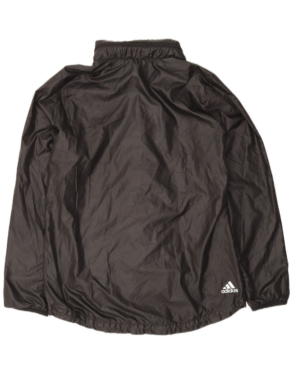 Adidas Damen Graphic Hooded Rain Jacket UK 12/14 Mittelschwarzes Polyester
