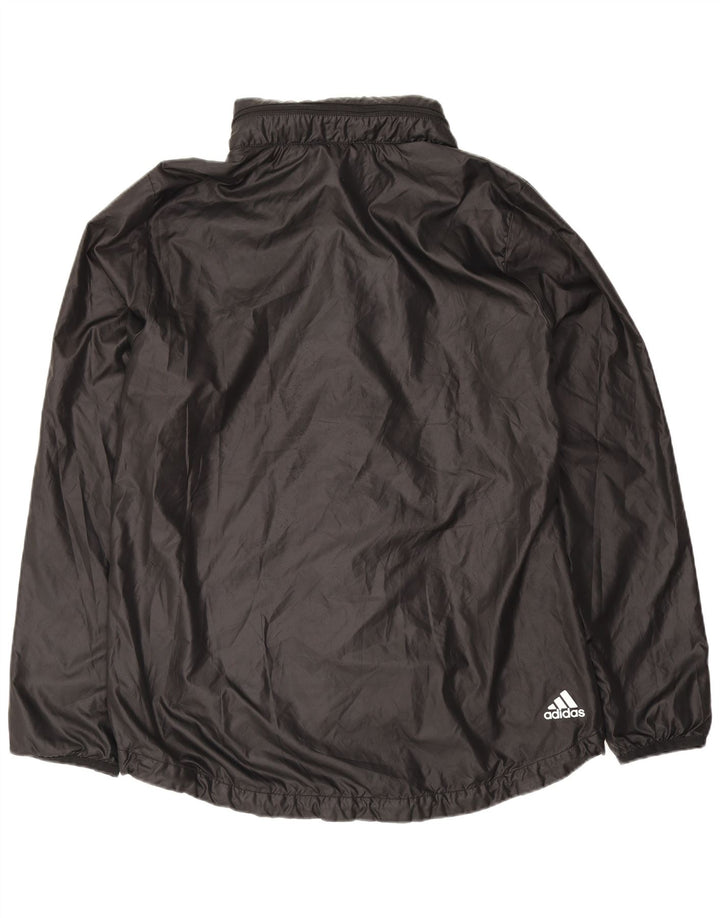 Adidas Damen Graphic Hooded Rain Jacket UK 12/14 Mittelschwarzes Polyester