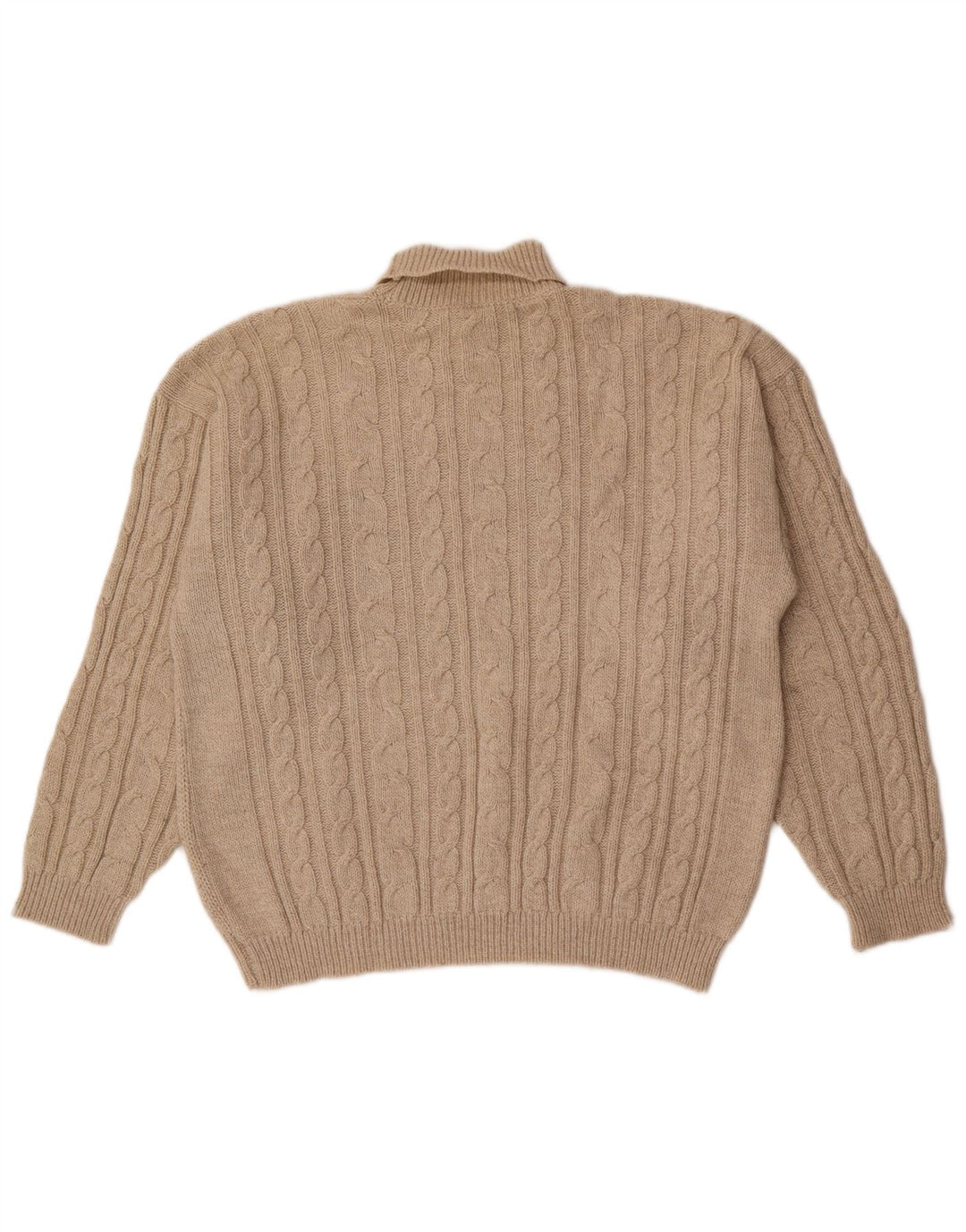 Vintage Herren Rollkragenpullover Pullover Medium Beige Geometrisch