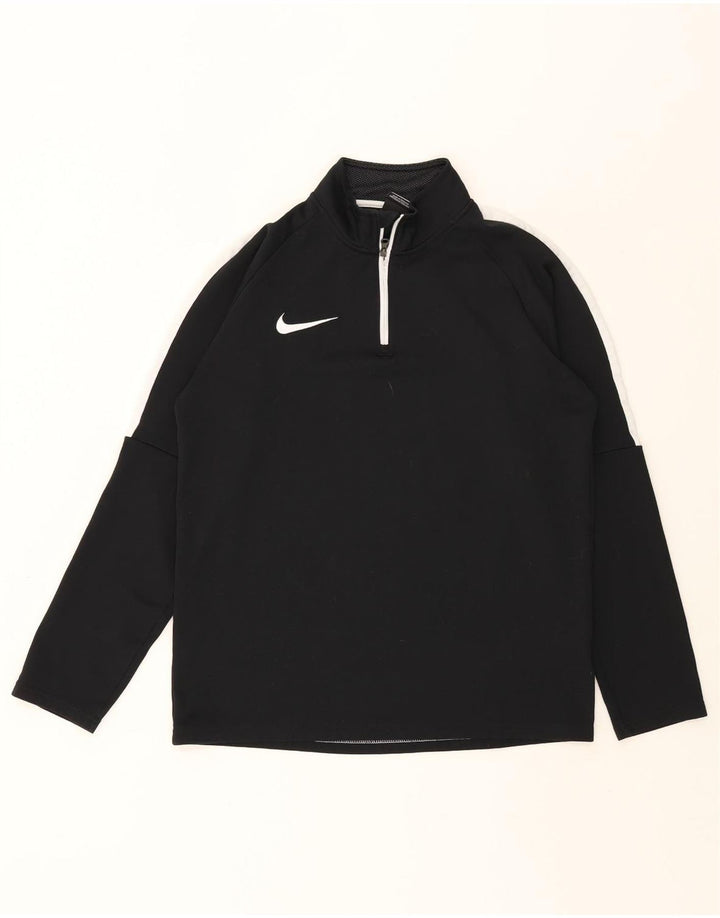 NIKE Mens Dri Fit Zip Neck Pullover Tracksuit Top Small Black Polyester Vintage Nike and Second-Hand Nike from Messina Hembry 