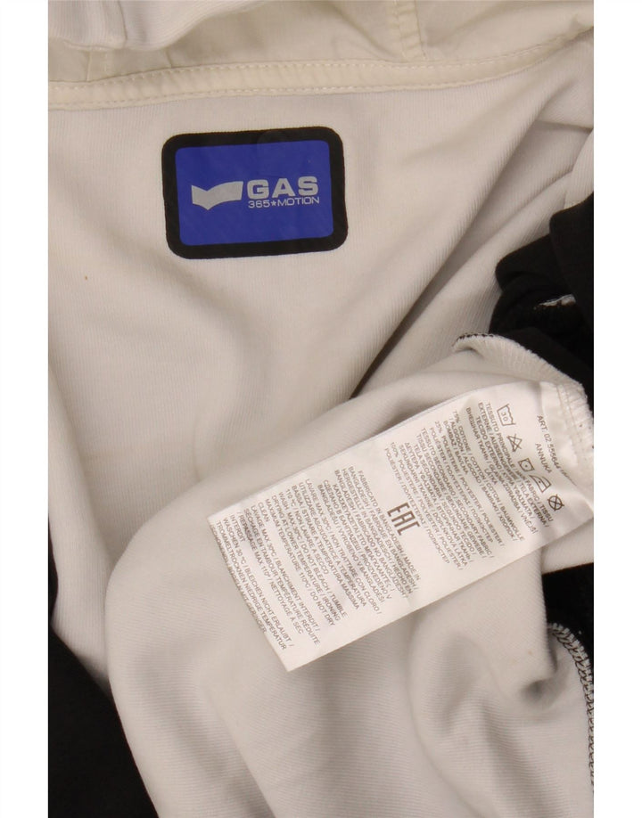 GAS Damen-Kapuzenpullover mit Reißverschluss, UK 14, mittelschwarz, Colourblock-Baumwolle