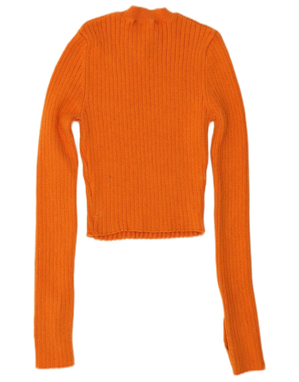 Zara Damen Crop Top UK 14 Large Orange