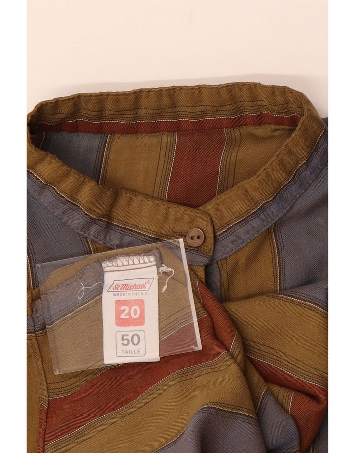 St Michael Womens Pullover Shirt UK 20 2XL Mehrfarbig gestreifte Baumwolle