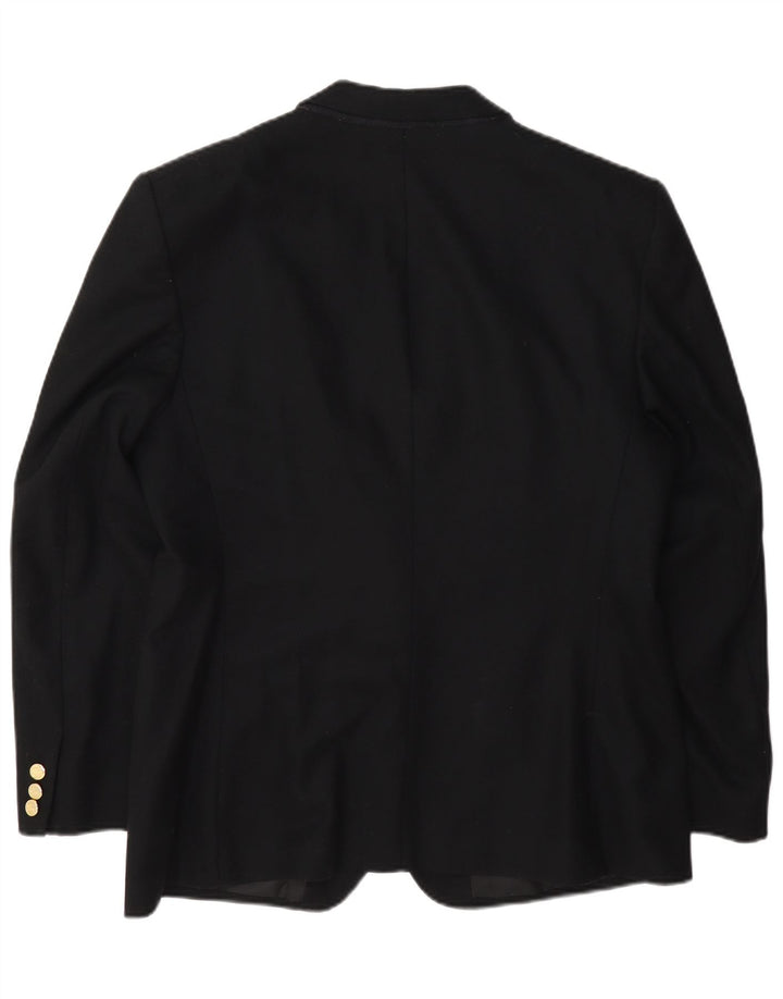 Burberrys Damen-Blazer mit 2 Knöpfen, reguläre Passform, UK 14, mittelschwarze Wolle