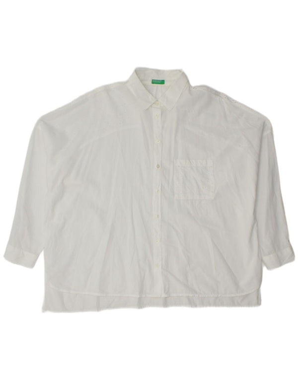 Benetton Damen-Hemd UK 18 XL Weiß