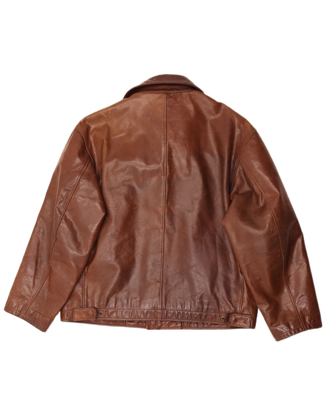 Herman & Sons Herren Lederjacke IT 50 Large Braun