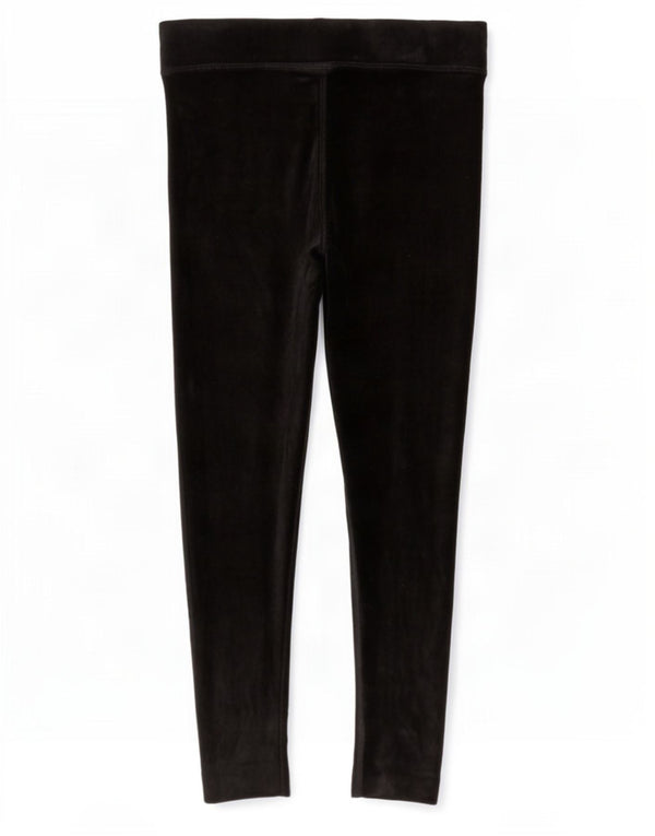 Marks & Spencer Damen Velours-Leggings UK 12 Mittelschwarze Baumwolle