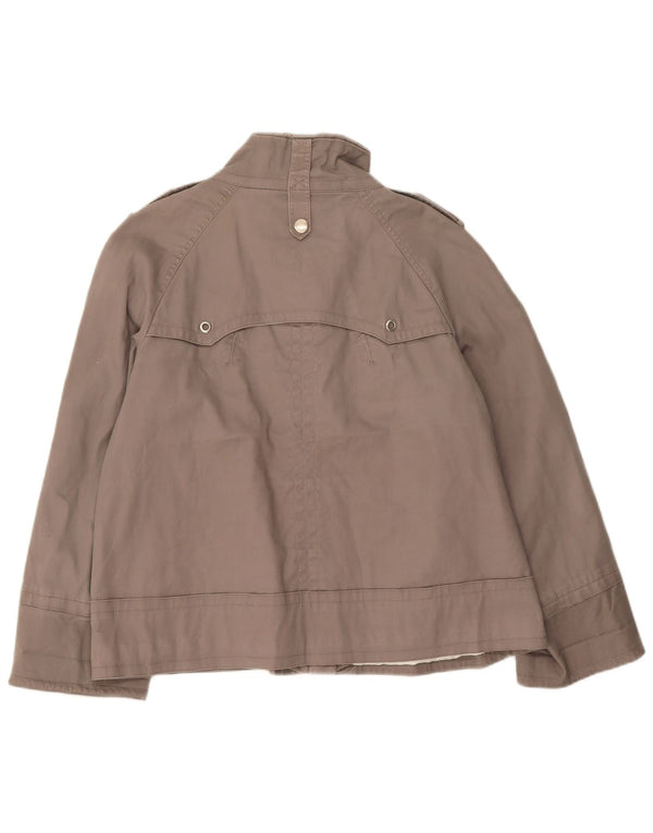 Zara Damen Militärjacke UK 18 XL Graue Baumwolle