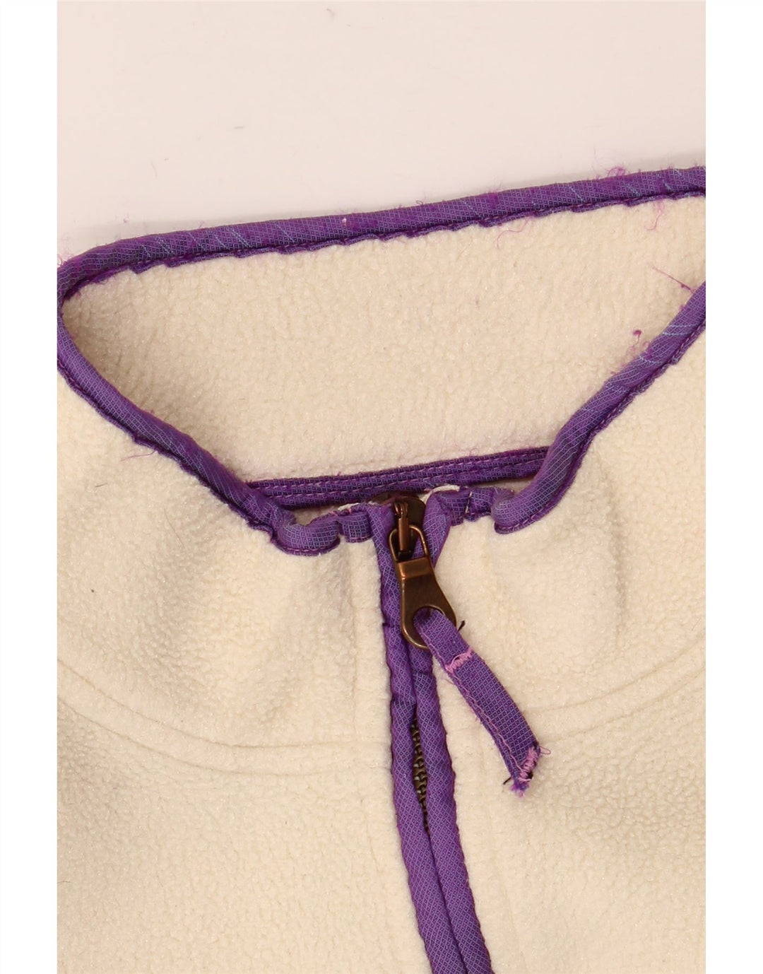 Think Pink – Übergroßer Fleece-Pullover mit Reißverschluss am Hals für Damen, UK 14, Mittel, gebrochenes Weiß