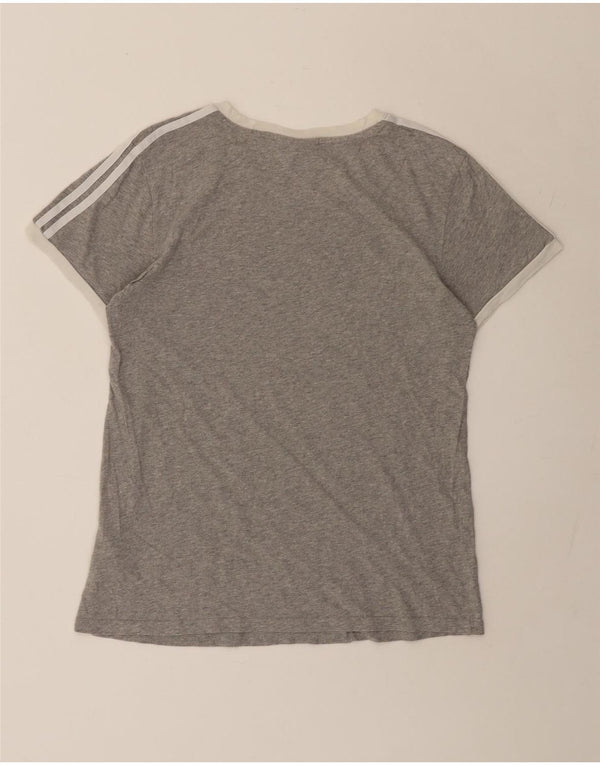 Adidas Damen Übergroßes T-Shirt Top UK 6 XS Graue Baumwolle
