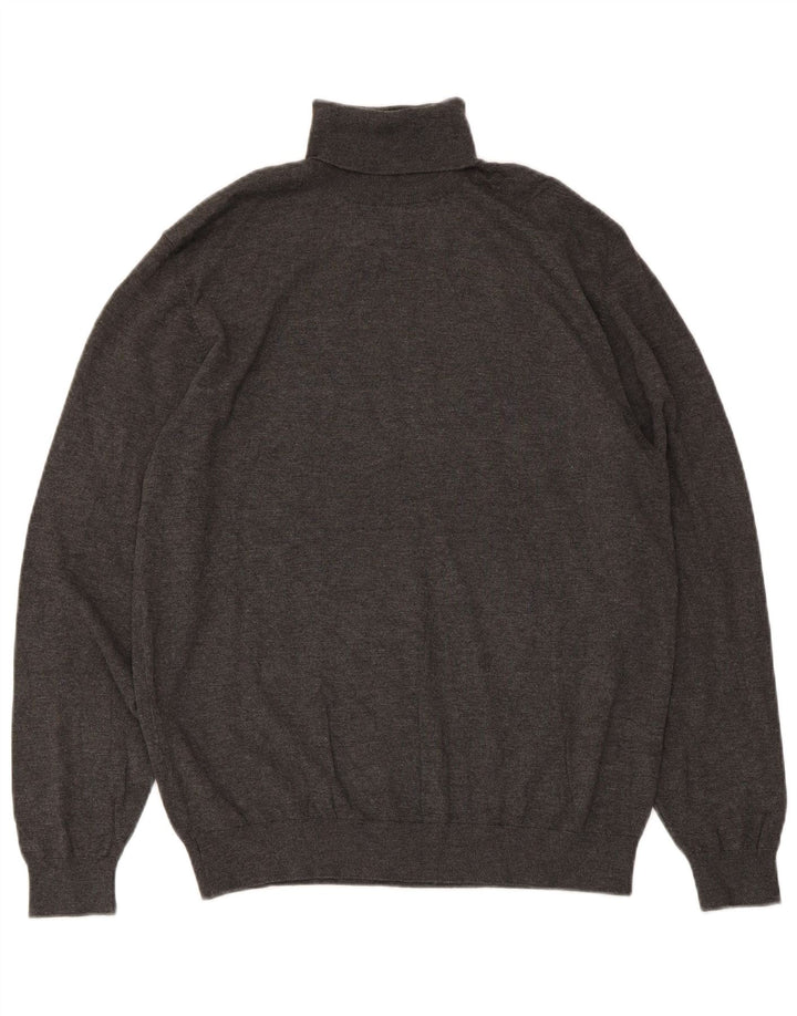 Rollkragenpullover für Herren von Zara, groß, grau gefleckte Viskose