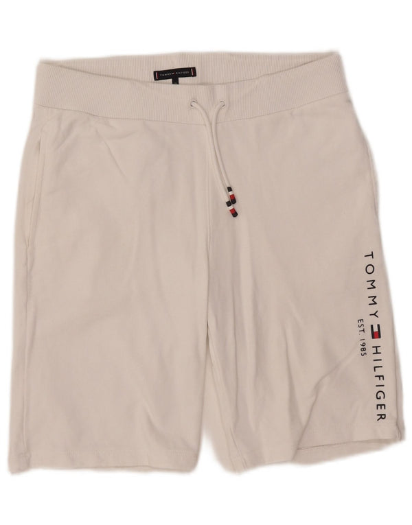 TOMMY HILFIGER Grafik-Sportshorts für Mädchen, 15–16 Jahre, weiße Baumwolle