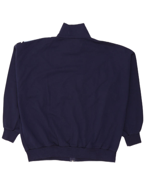 Vintage Herren Cardigan Pullover UK 54 5XL Marineblau Colourblock Polyacryl