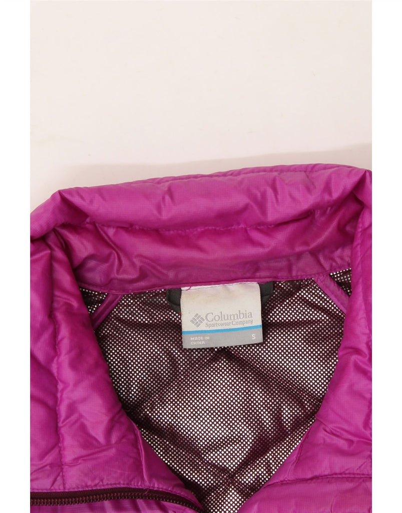 COLUMBIA Womens Oversized Padded Jacket UK 10 Small Pink Nylon Vintage Columbia and Second-Hand Columbia from Messina Hembry 