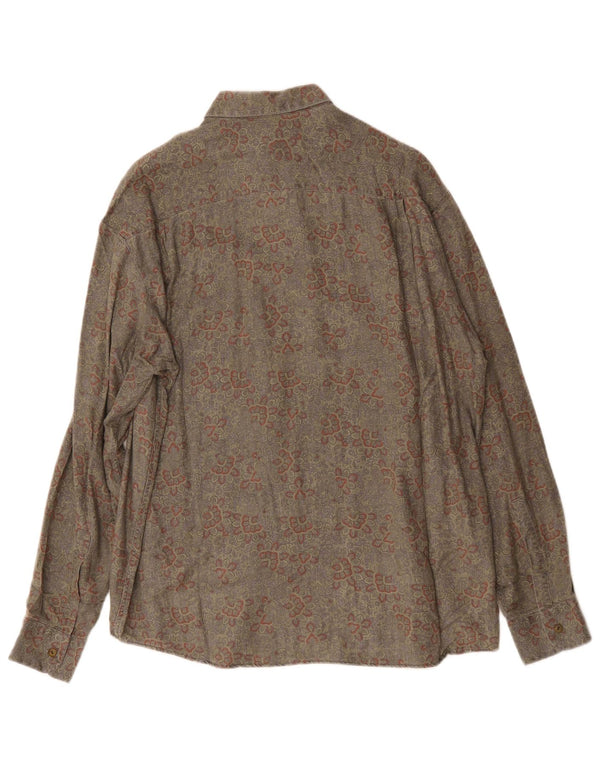 Rodrigo Herrenhemd Größe 40 15 1/2 mittelgraue Paisley-Viskose