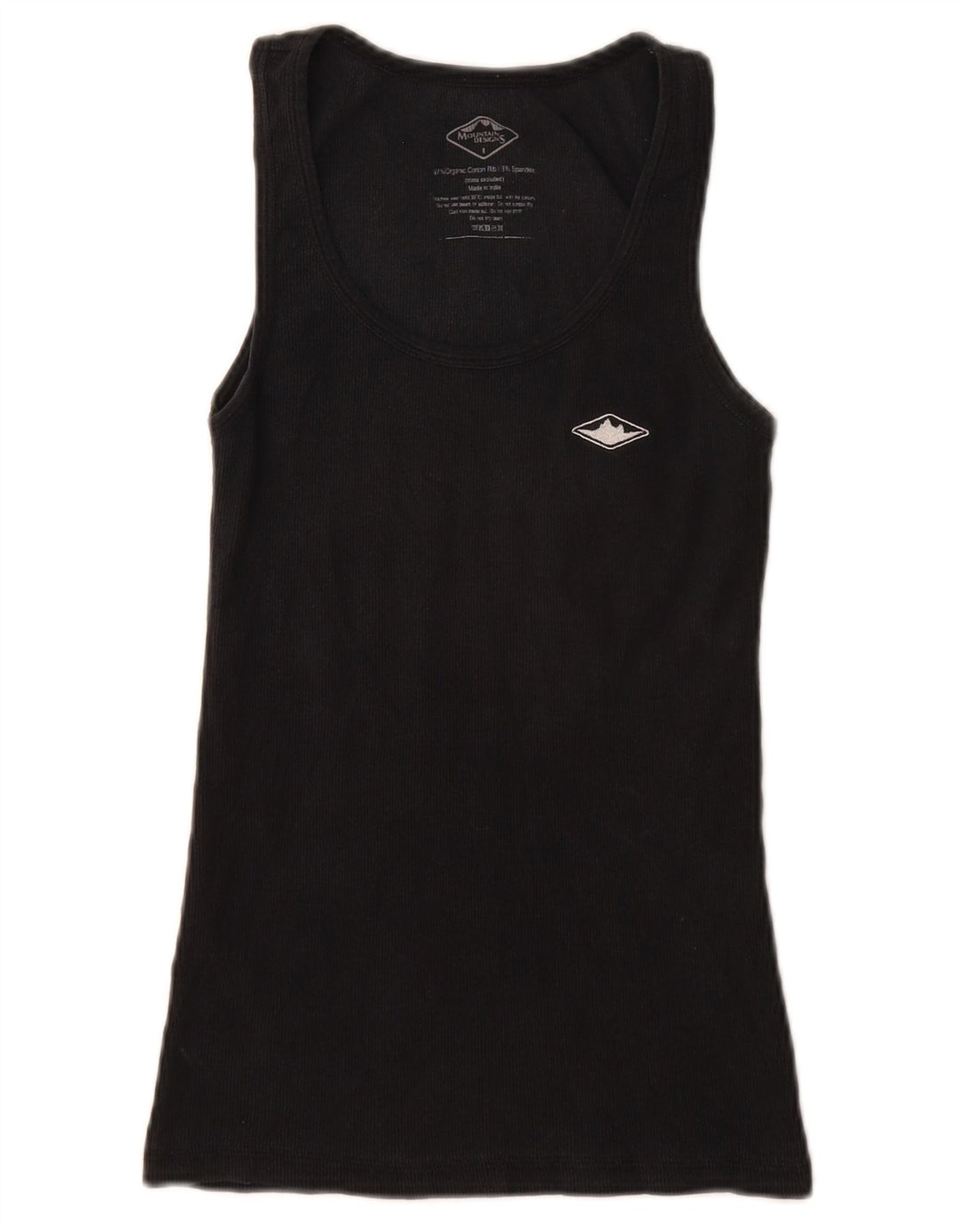 Mountain Designs Damen-Trägershirt, UK-Größe 8, Größe S, schwarze Baumwolle