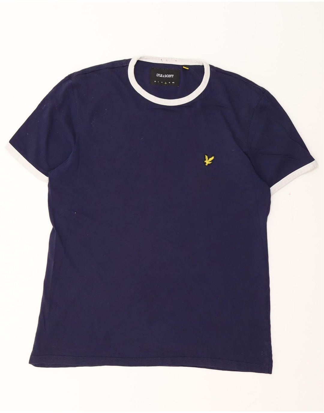 Lyle & Scott Herren T-Shirt Top Large Marineblau Baumwolle