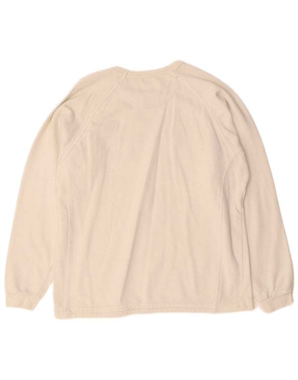 Champion Womens Graphic Oversized Sweatshirt Pullover UK 10 Small Off White