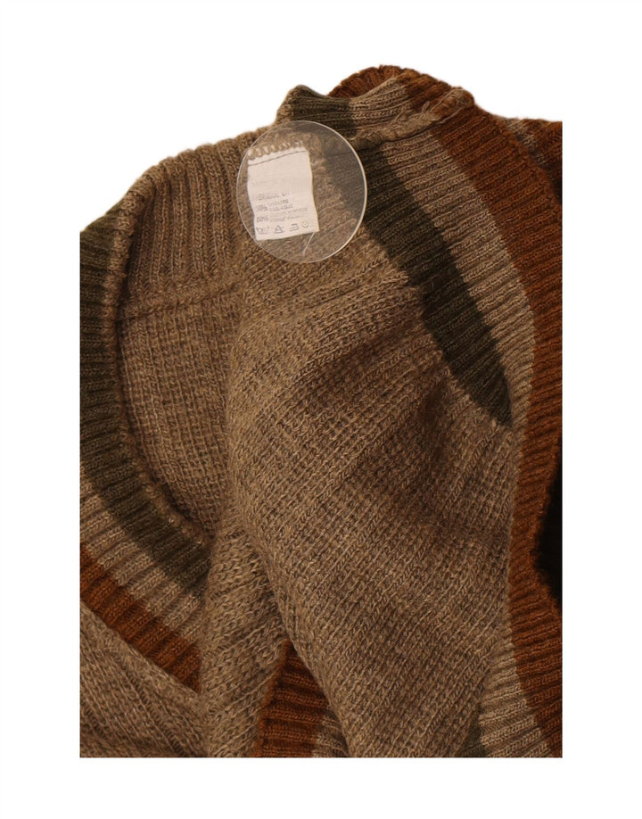 Vintage Herren V-Ausschnitt Pullover Pullover XL Beige Wolle