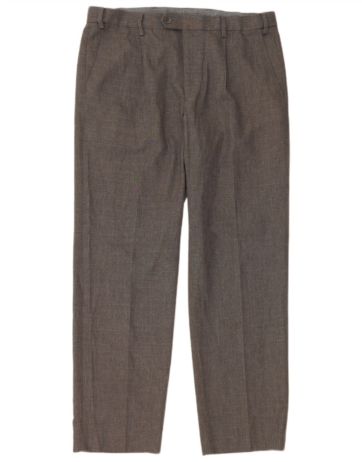 Gerade Herren-Anzughose von Marks & Spencer, W36, L31, grau, Polyester