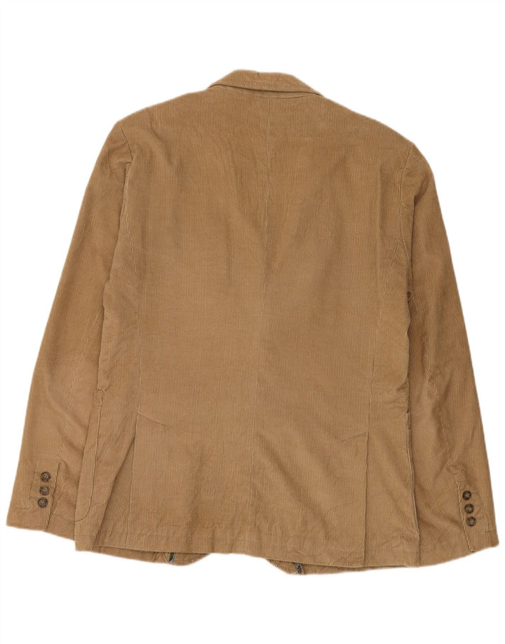 Zara Herren 2-Knopf-Blazer aus Cord, UK 40, große braune Baumwolle