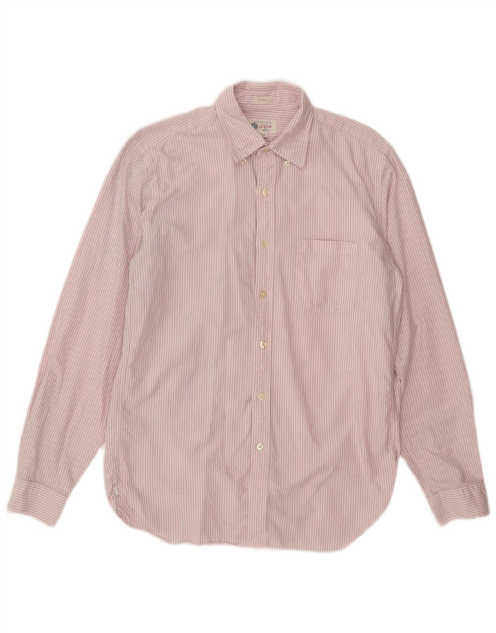 J. Crew Herrenhemd aus mittelrosa Nadelstreifen-Baumwolle