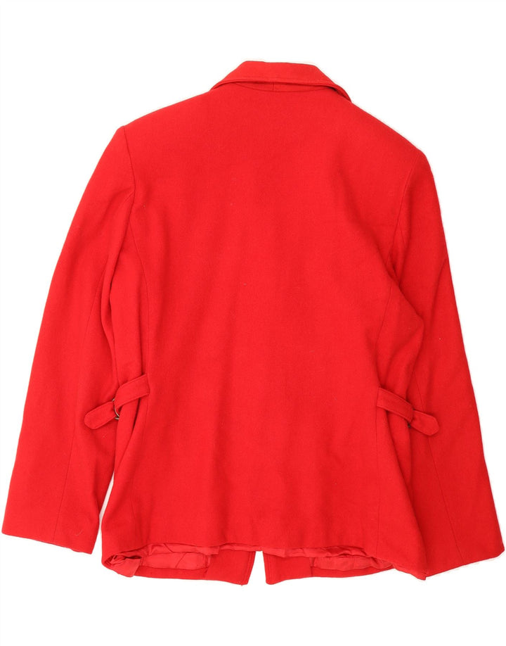 SAG HARBOR Womens Full Zip Blazer Jacket UK 14 Medium  Red Wool Vintage Sag Harbor and Second-Hand Sag Harbor from Messina Hembry 