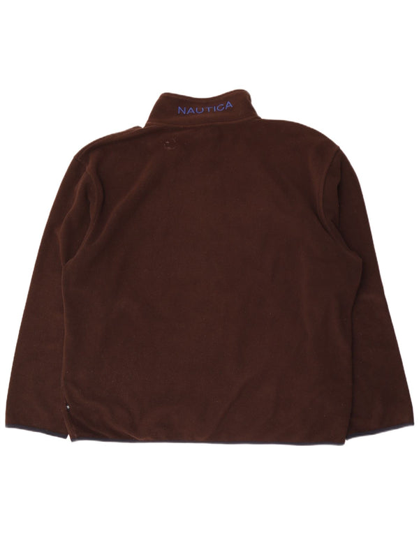 Nautica Herren-Fleecepullover mit grafischem Reißverschluss, 2XL, braun, Polyester