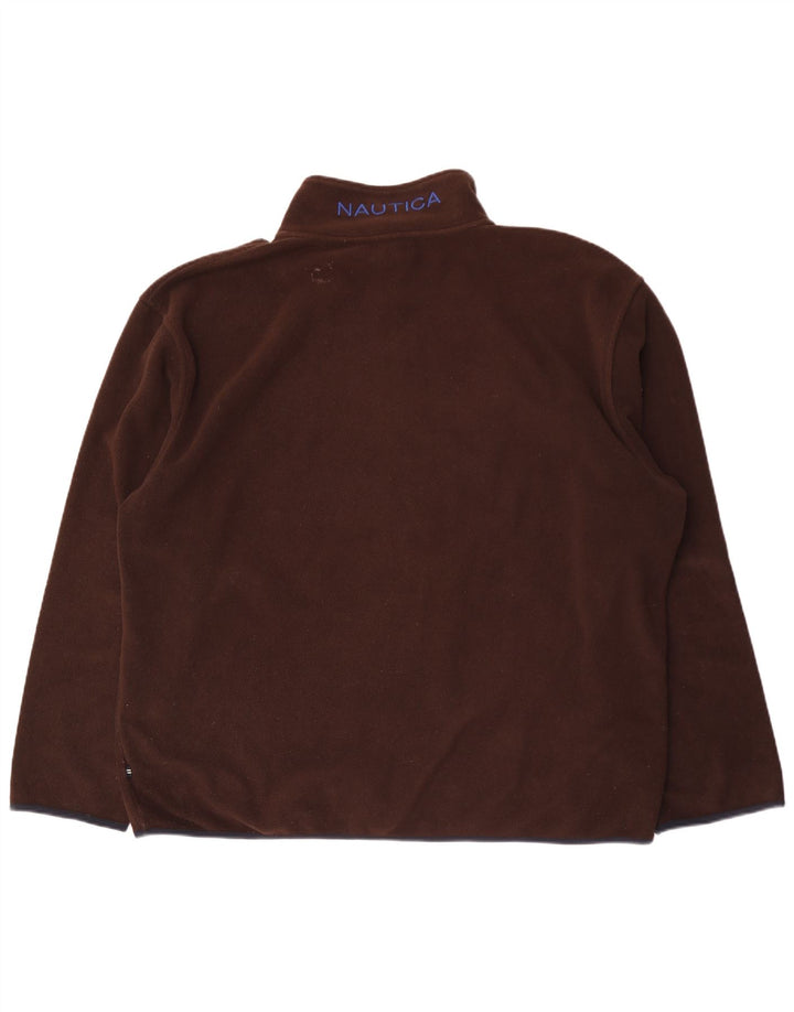 Nautica Herren-Fleecepullover mit grafischem Reißverschluss, 2XL, braun, Polyester