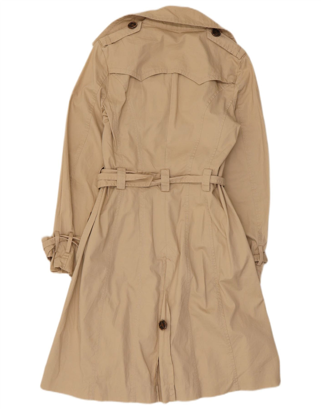 Zara Damen Trenchcoat UK 10 Small Beige Baumwolle