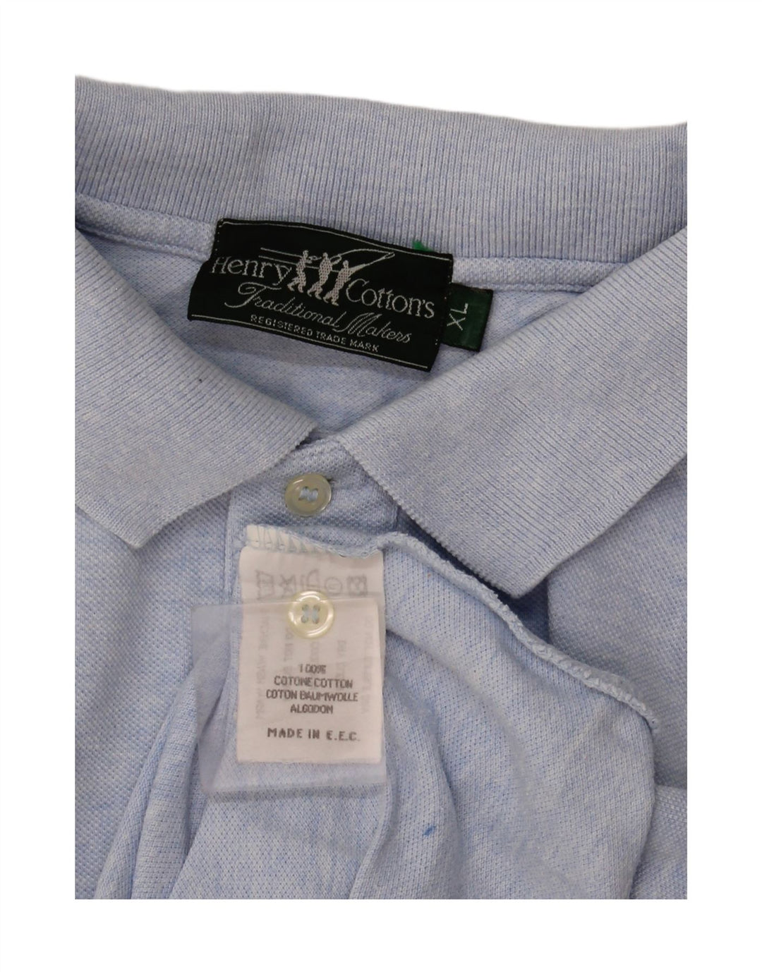 Henry Cottons Herren-Poloshirt XL, blaue Baumwolle
