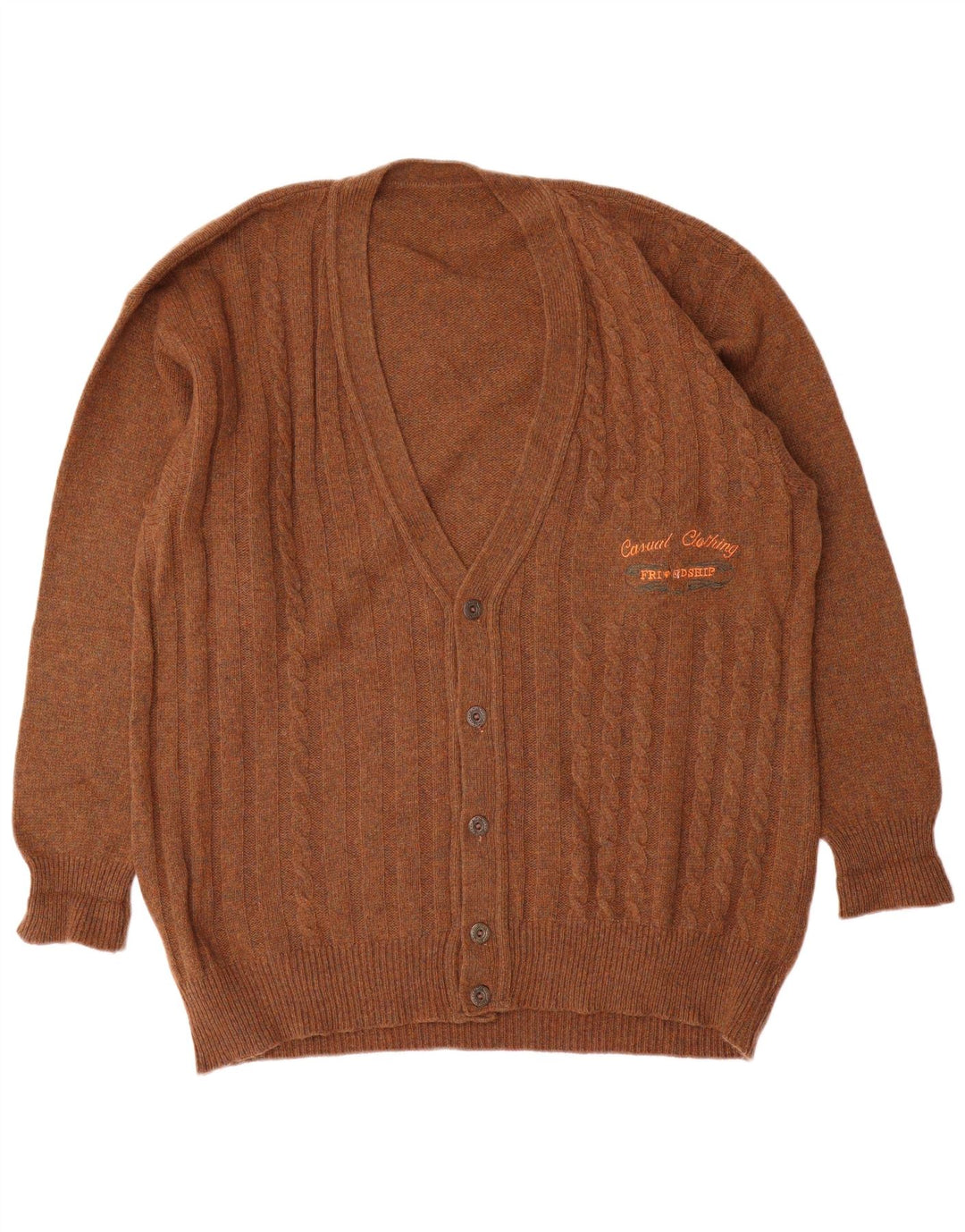 Vintage Herren Cardigan Pullover XL Braun
