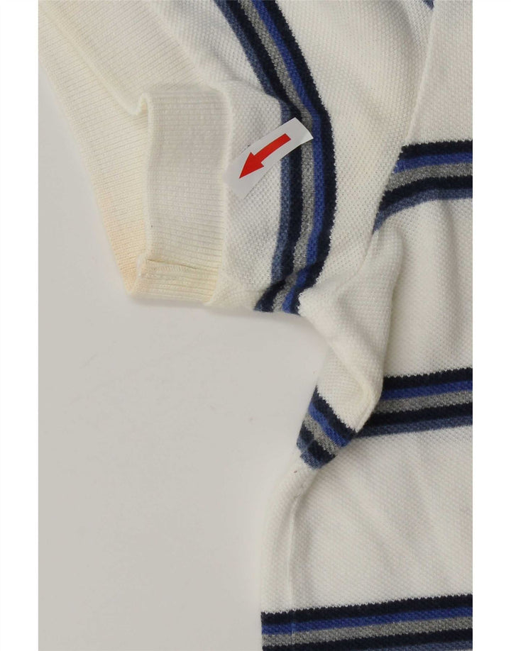 Gap Herren-Poloshirt, groß, weiß gestreift, Baumwolle
