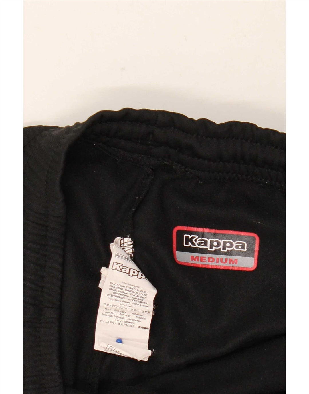 Kappa Herren-Trainingshose mit Grafik, mittelschwarzes Polyester