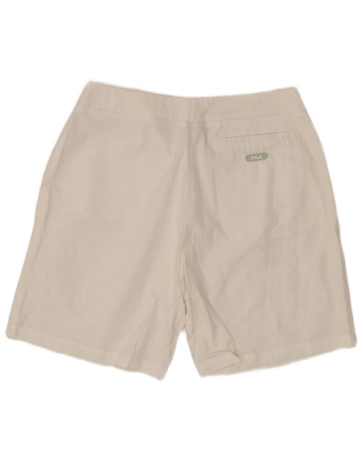 FILA Damen Chinoshorts IT 44 Medium W30 Weiße Baumwolle