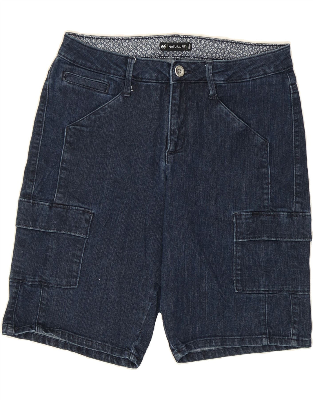 LEE Womens Natural Fit Denim Cargo Shorts US 8 Medium W32 Navy Blue Cotton Vintage Lee and Second-Hand Lee from Messina Hembry 