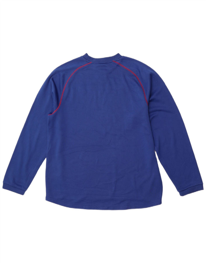 REEBOK Herren Giants Graphic Top Langarm Großes Blaues Polyester