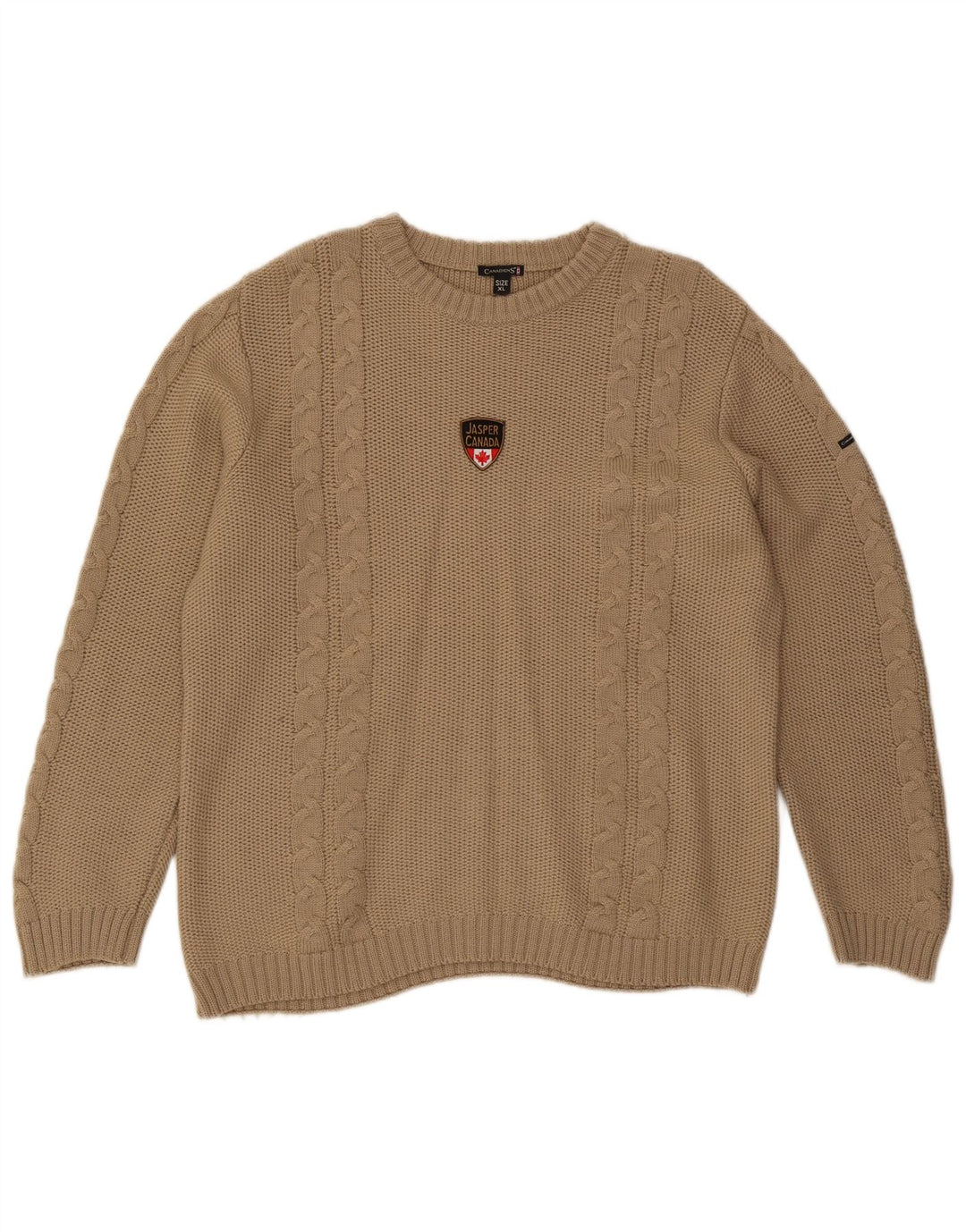 Canadiens Herren-Pullover mit U-Boot-Ausschnitt, XL, beige Wolle