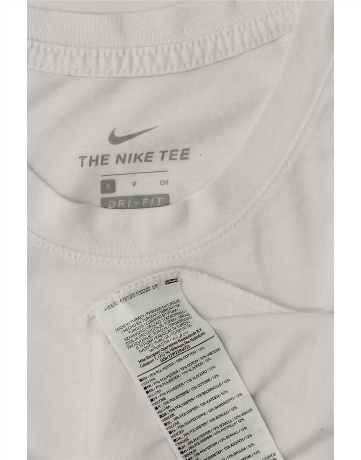 Nike Herren Dri Fit Graphic T-Shirt Top Small Weiß Polyester