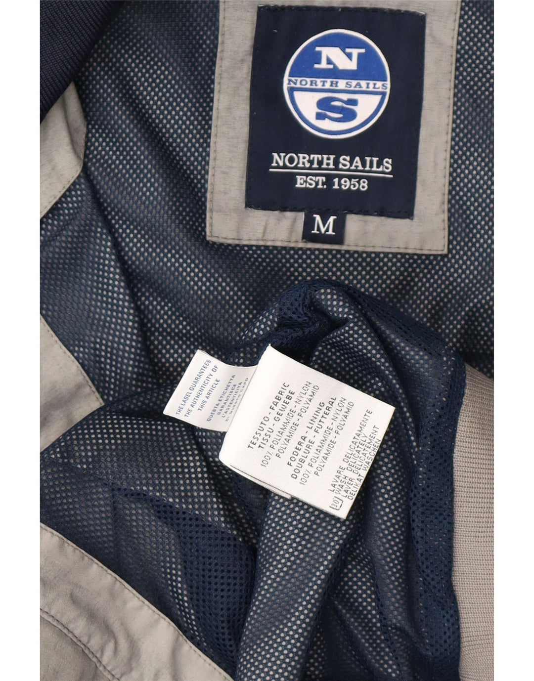 North Sails Herren Bomberjacke UK 38 Mittelgraues Nylon