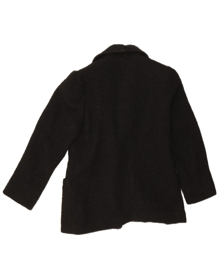 Vintage Damen Zweireihige Blazerjacke UK 12 Medium Schwarz