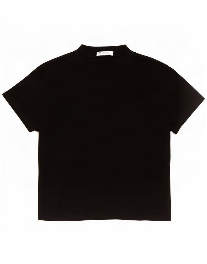 Zara Damen Crop Bluse Top UK 10 Small Schwarz Viskose