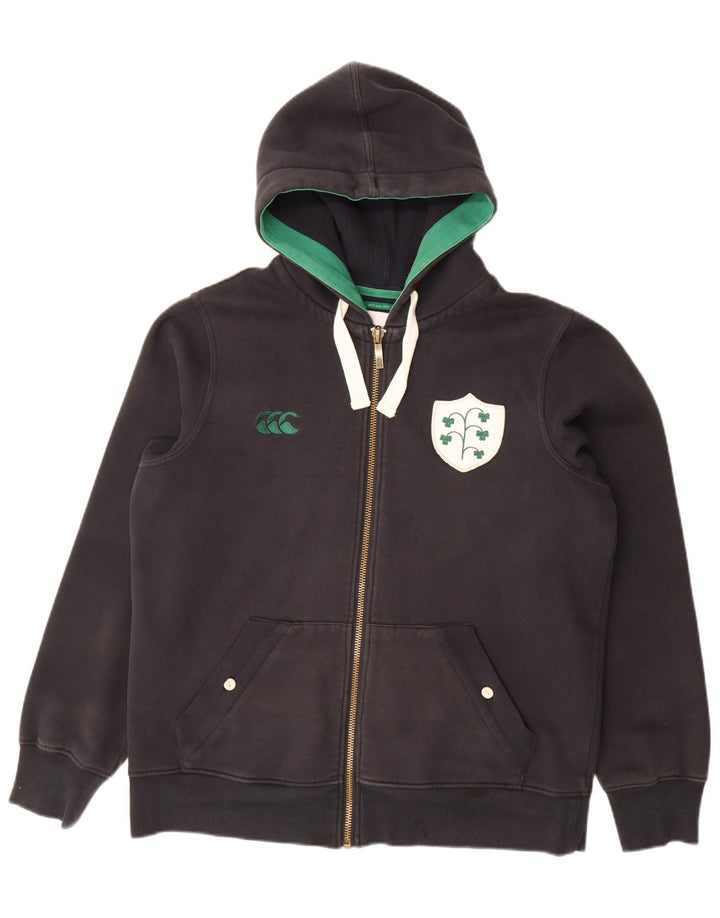 CANTERBURY Herren-Kapuzenpullover mit Reißverschluss, groß, aus schwarzer Baumwolle