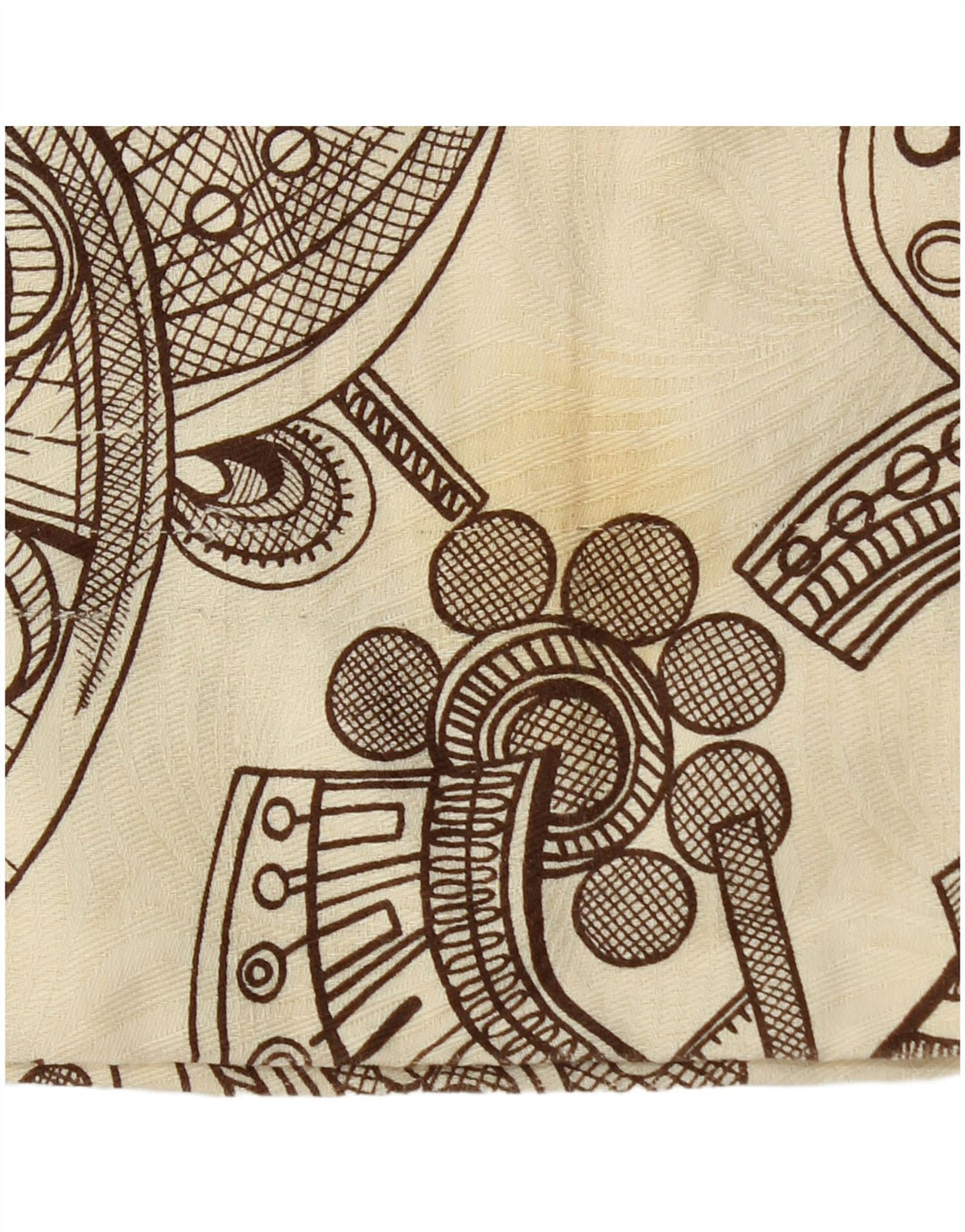 Vintage Damen Bootcut-Freizeithose mit abstraktem Muster W26 L28 Beige