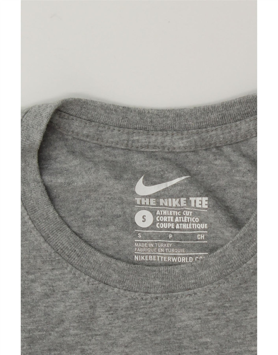 NIKE Mens Athletic Cut Graphic T-Shirt Top Small Grey Vintage Nike and Second-Hand Nike from Messina Hembry 
