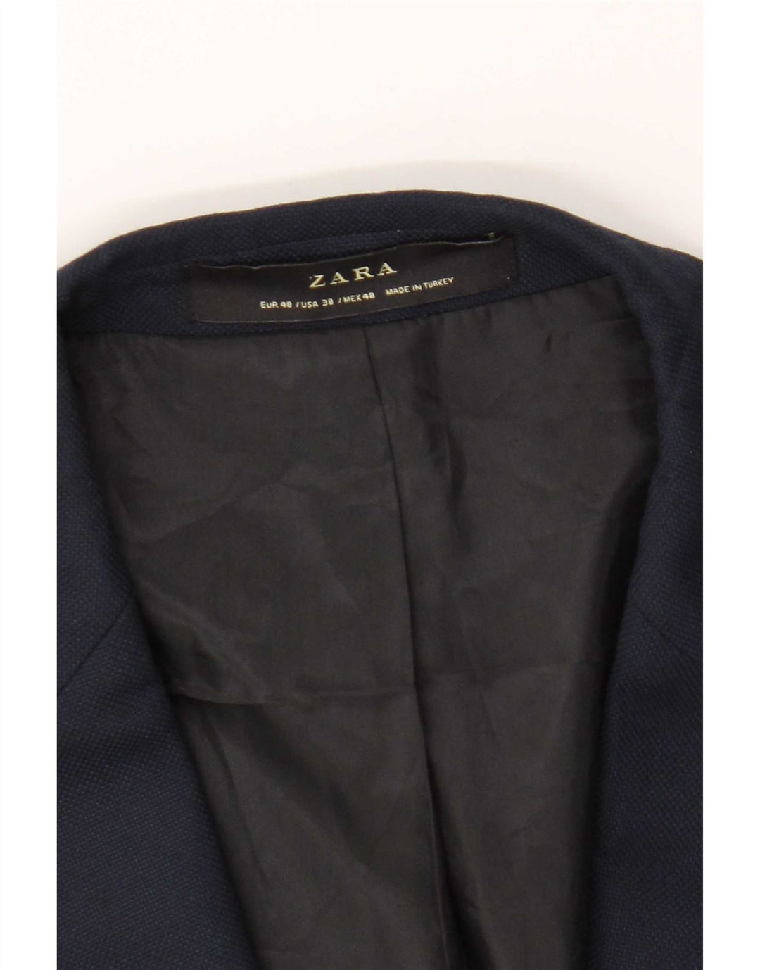 Zara Herren 1-Knopf-Blazerjacke EU 48 Mittelmarineblau
