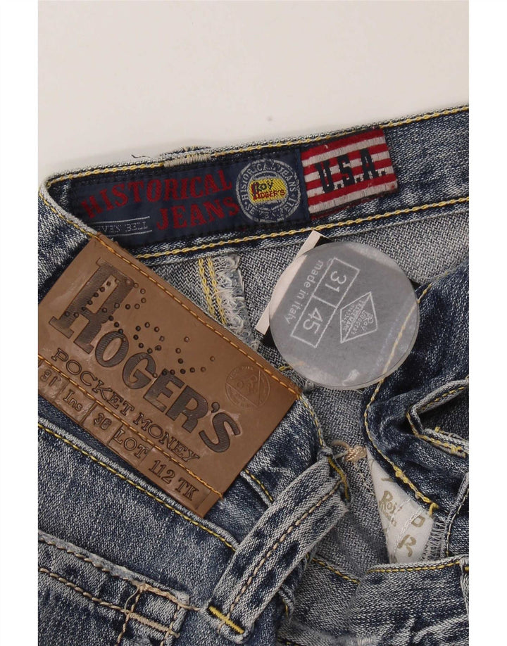 Roy Rogers Herren Distressed Straight Jeans W31 L33 Blaue Baumwolle